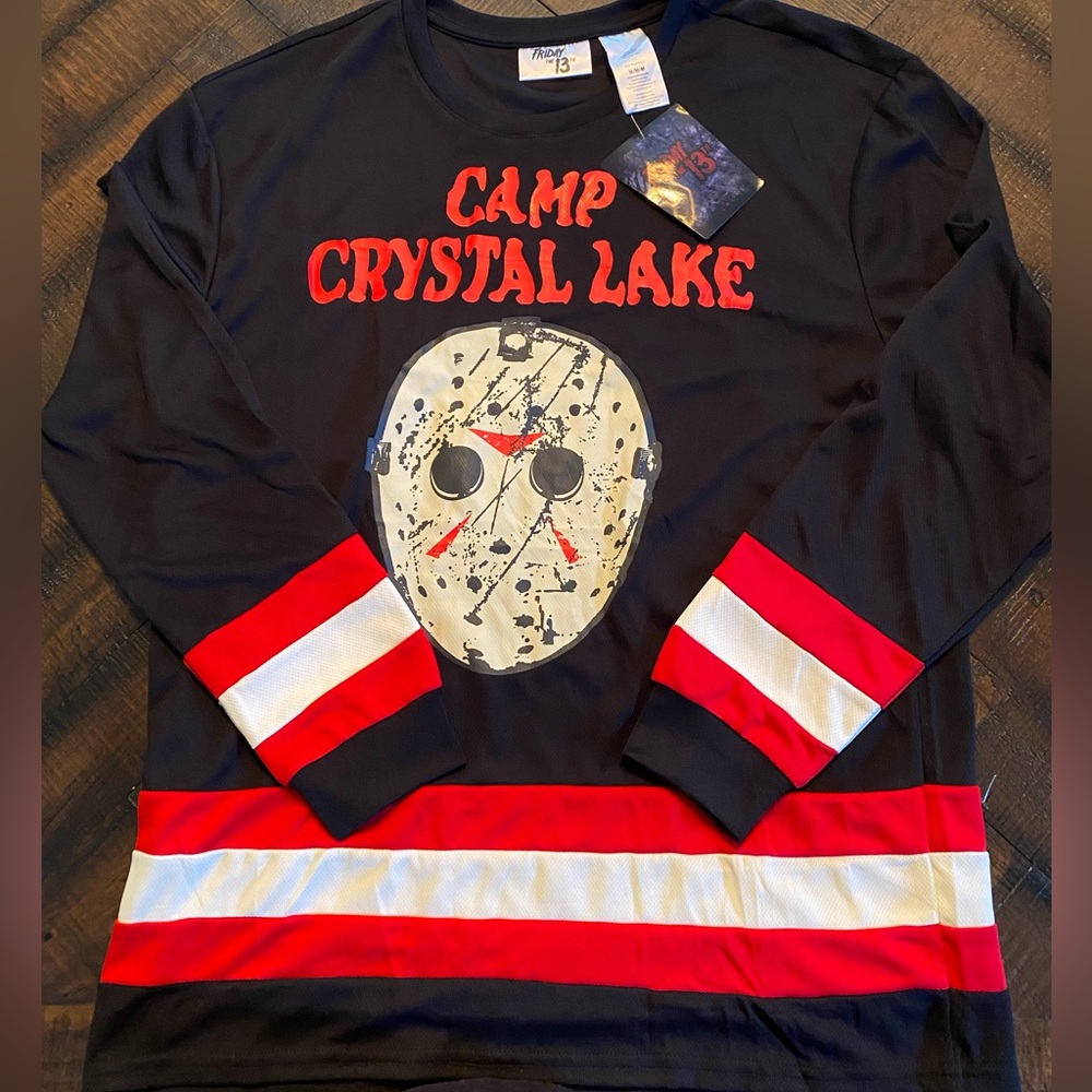 Friday the 13th Camp Crystal Lake Jason Voorhees Mesh Hockey Jersey Men's Size M